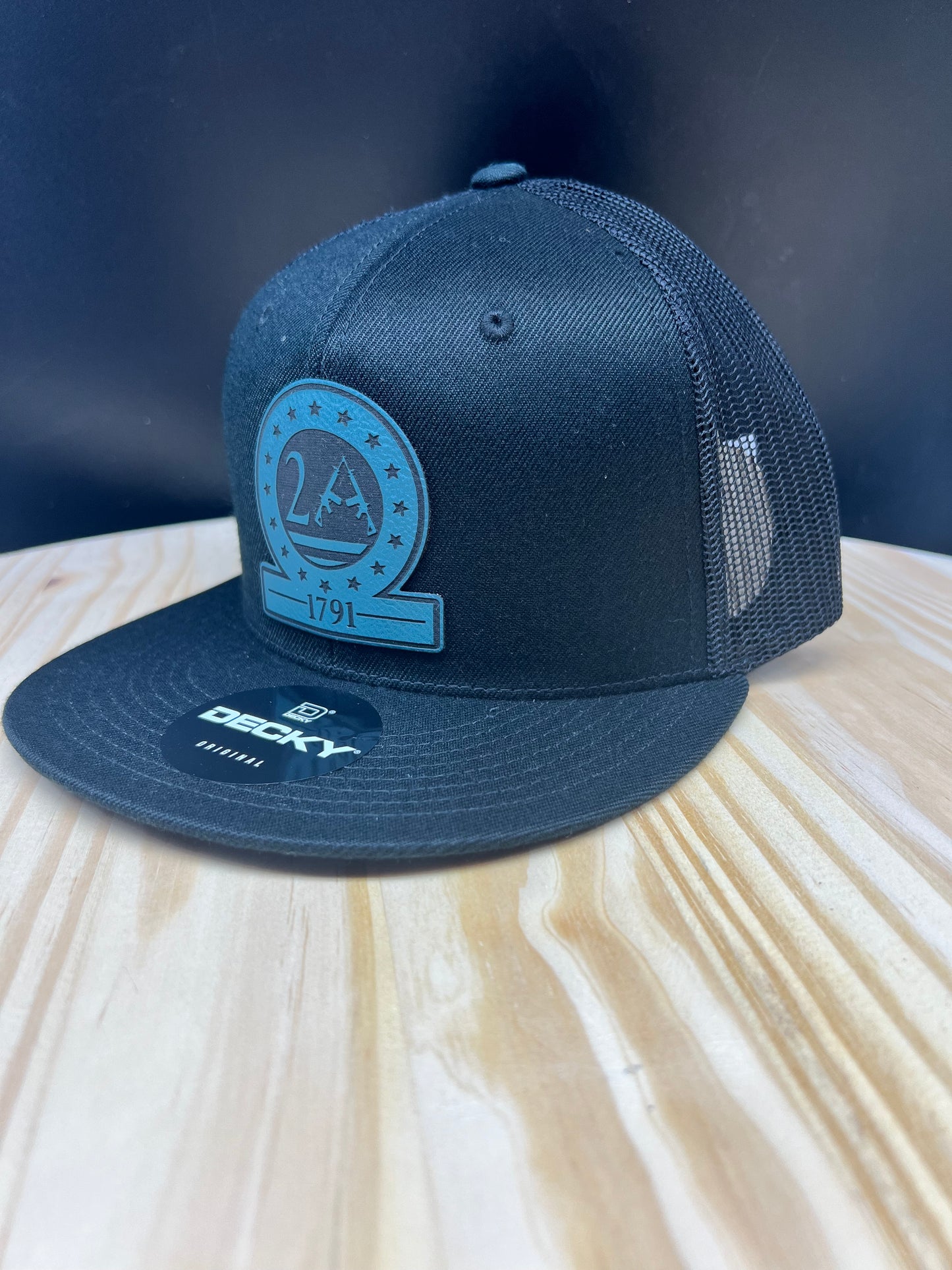 2A - Flat Bill Trucker Hat - Black
