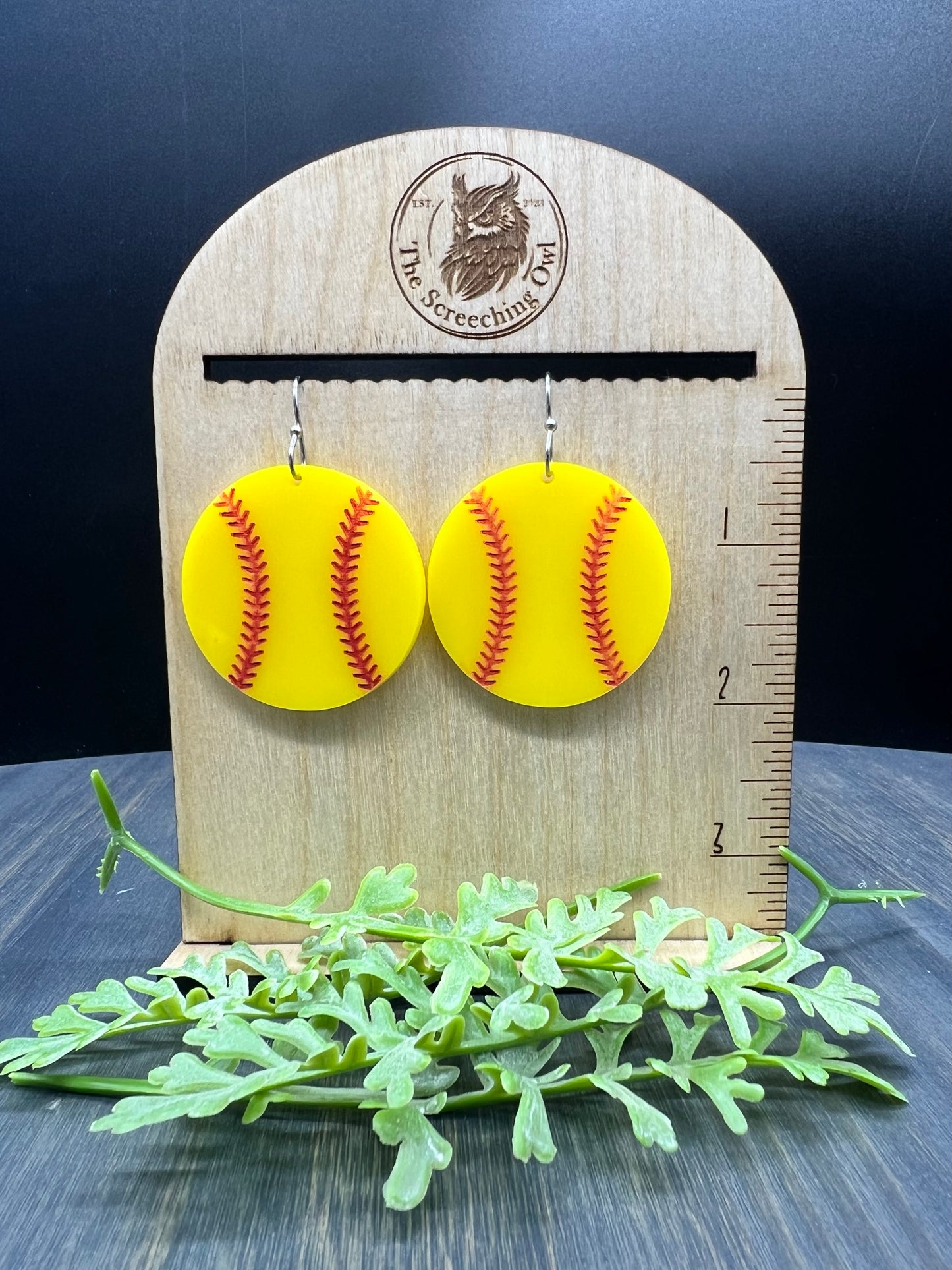 Softball Earrings - Acrylic