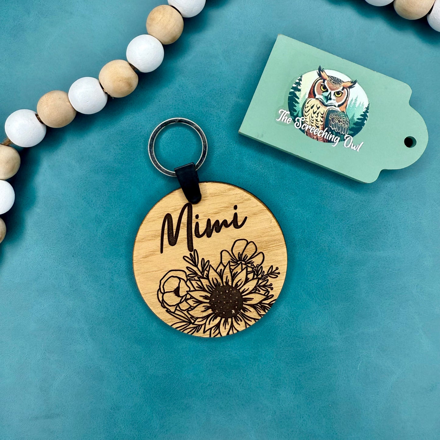 Floral Family Names Keychain