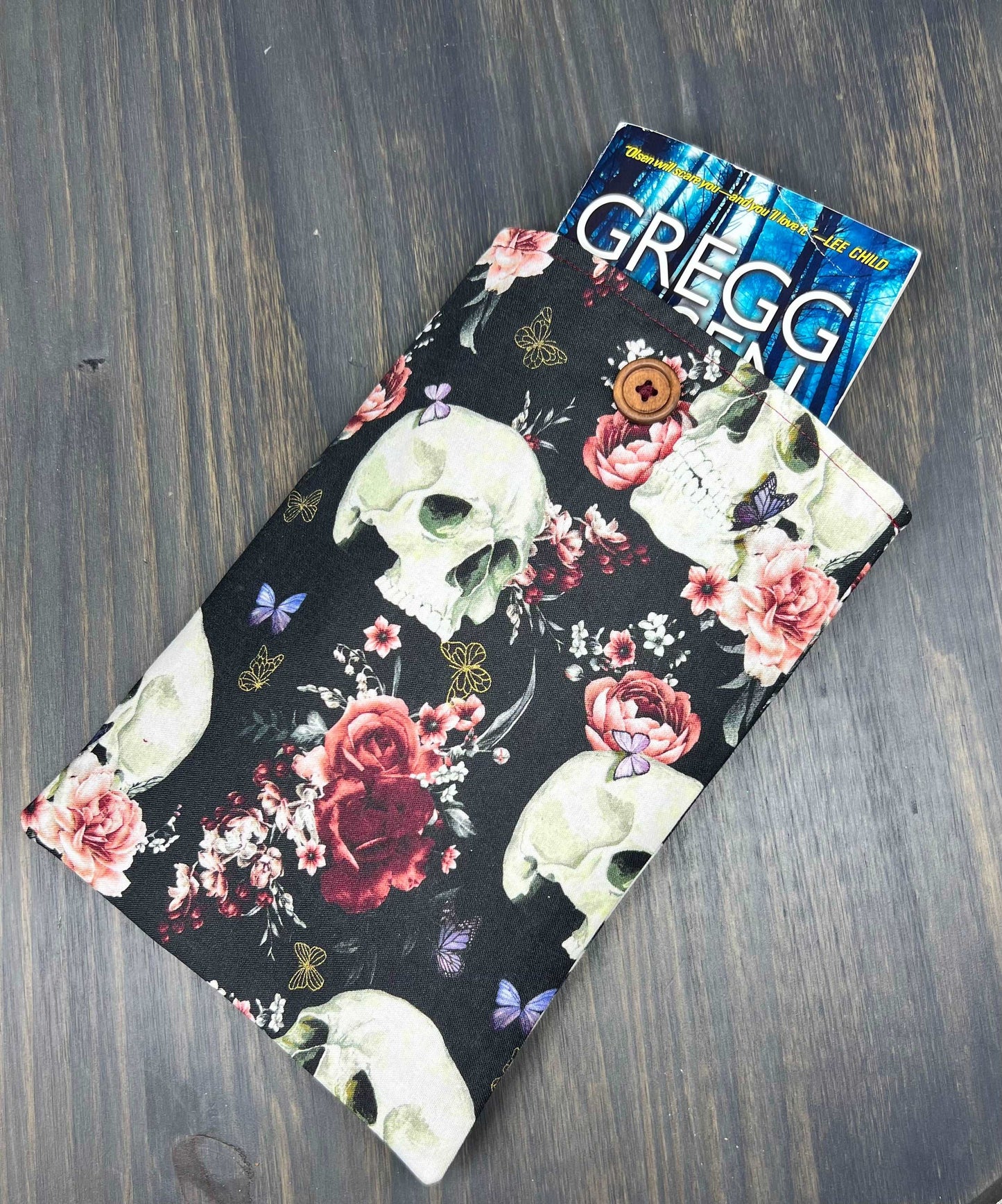 Floral Skulls Book Sleeve -Small