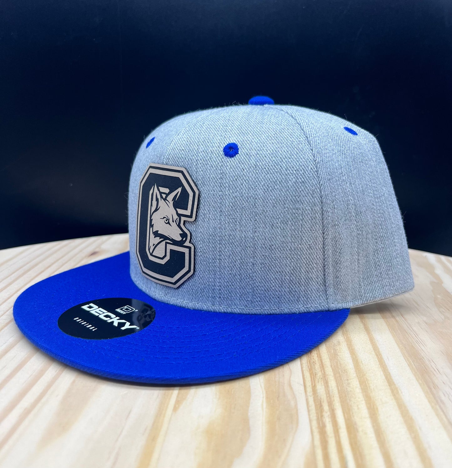 Candor Coyotes - Flat Bill Structured Hat - Heather Gray/Royal Blue