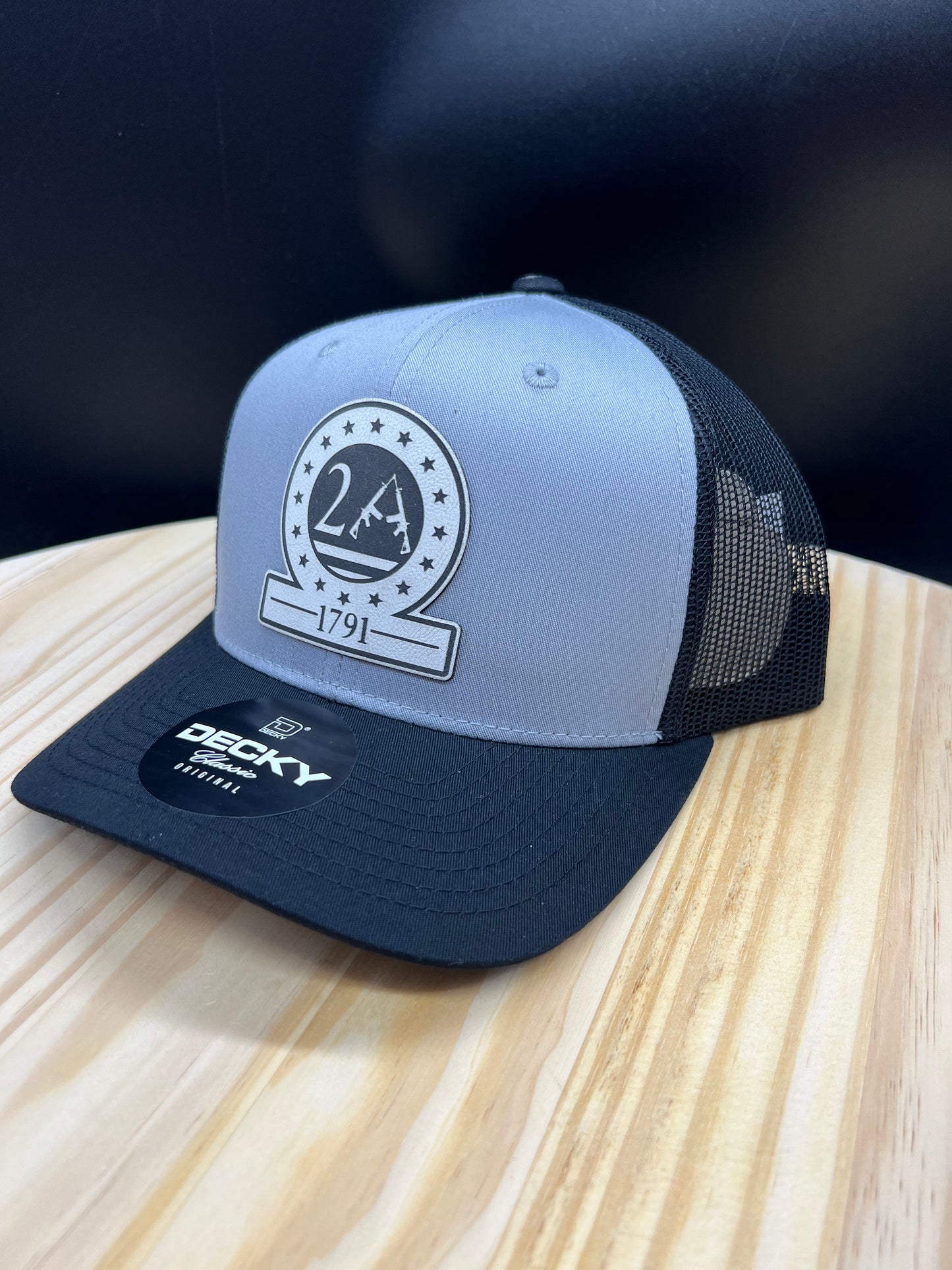 2A - Structured Bill Trucker Hat - Black/Gray/Black