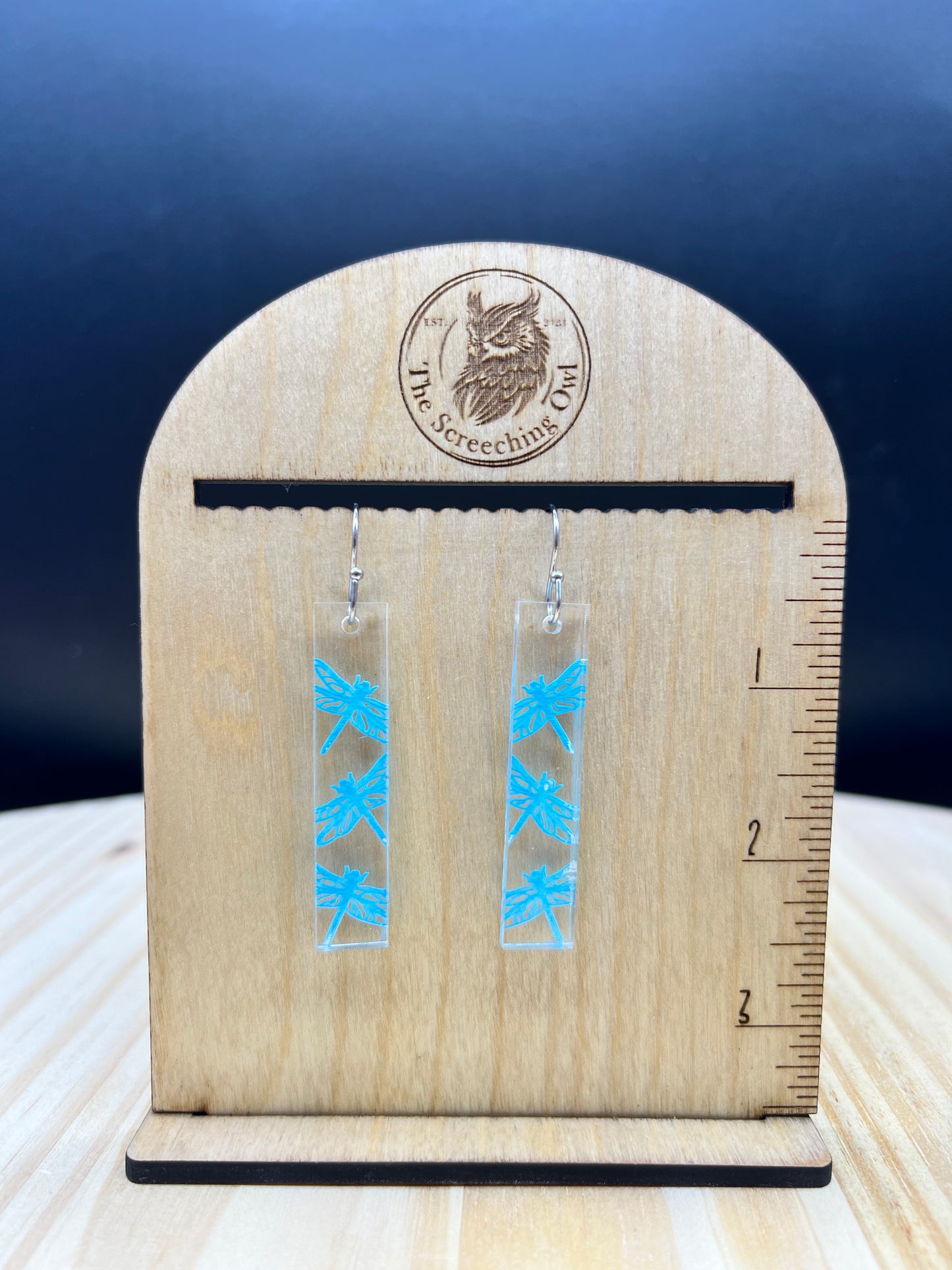 Dragonfly Rectangle Acrylic Earrings