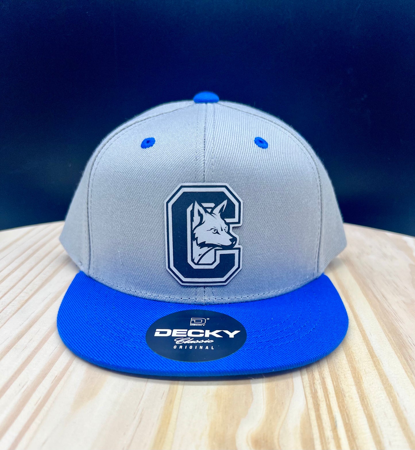 Candor Coyotes - YOUTH Flat Bill Structured Hat - Gray/Royal Blue