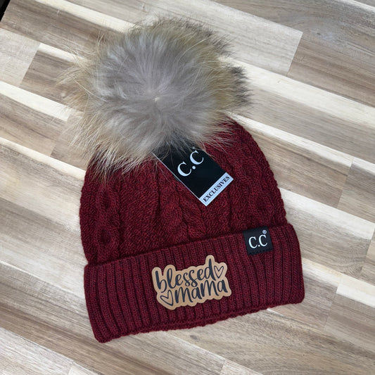 C.C Beanie Black Label - Blessed Mama - Burgundy