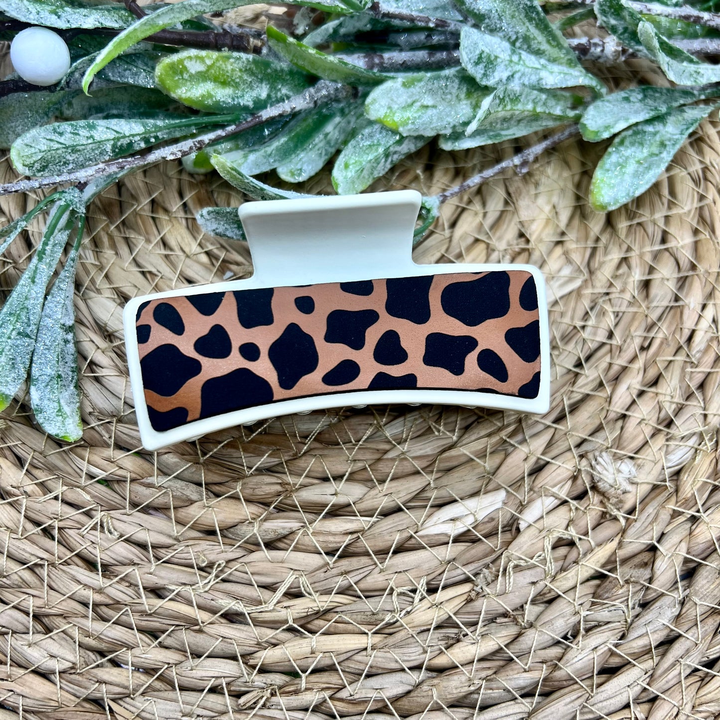 Cow Print Claw Clip