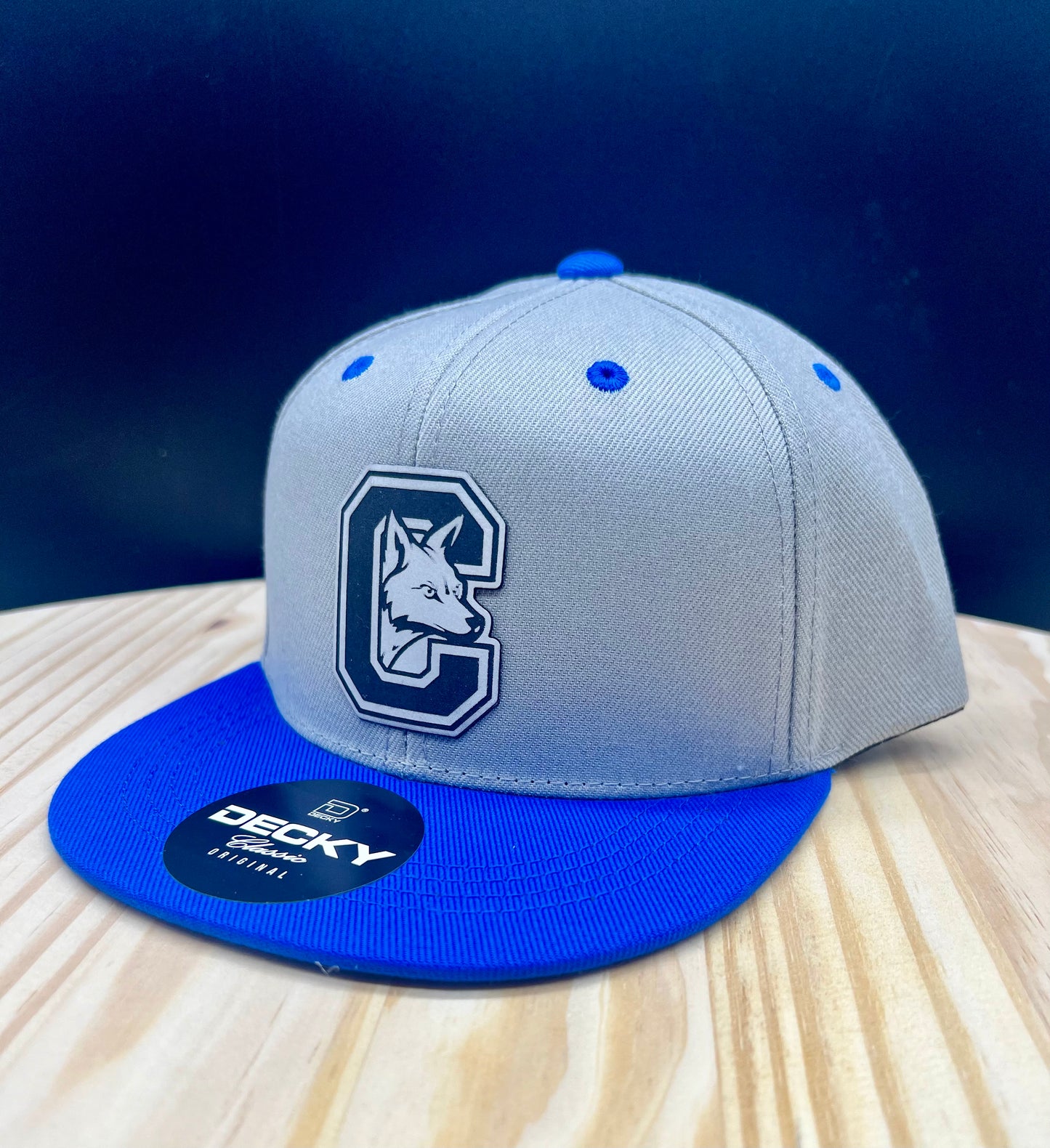 Candor Coyotes - YOUTH Flat Bill Structured Hat - Gray/Royal Blue