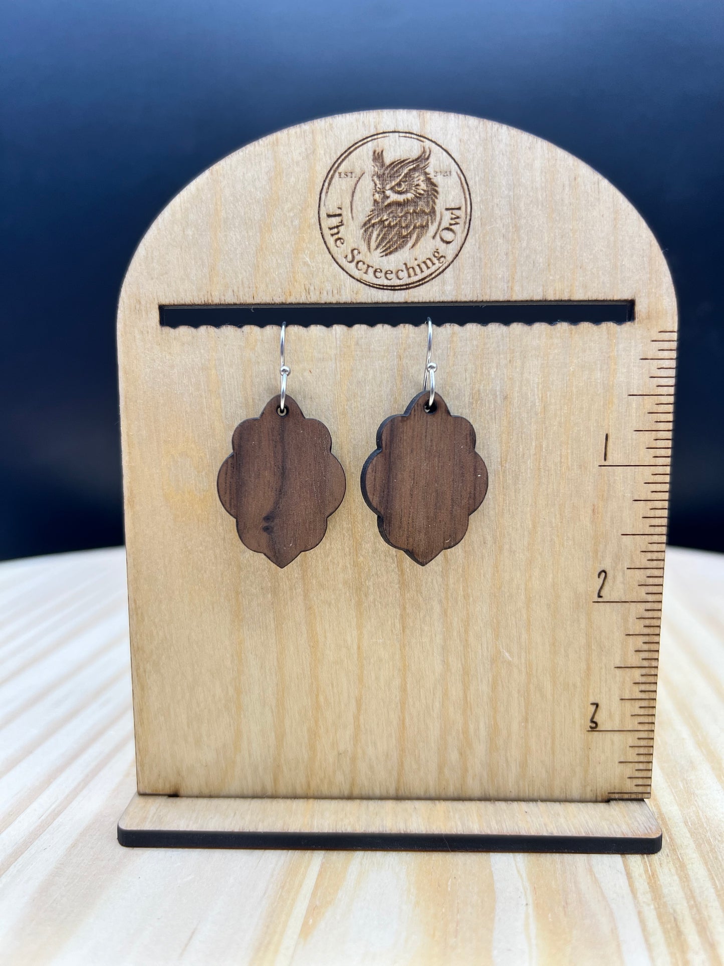 Walnut Scalloped Earrings
