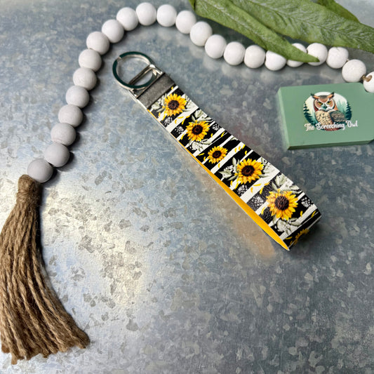 Sunflower Stripes Key Fob