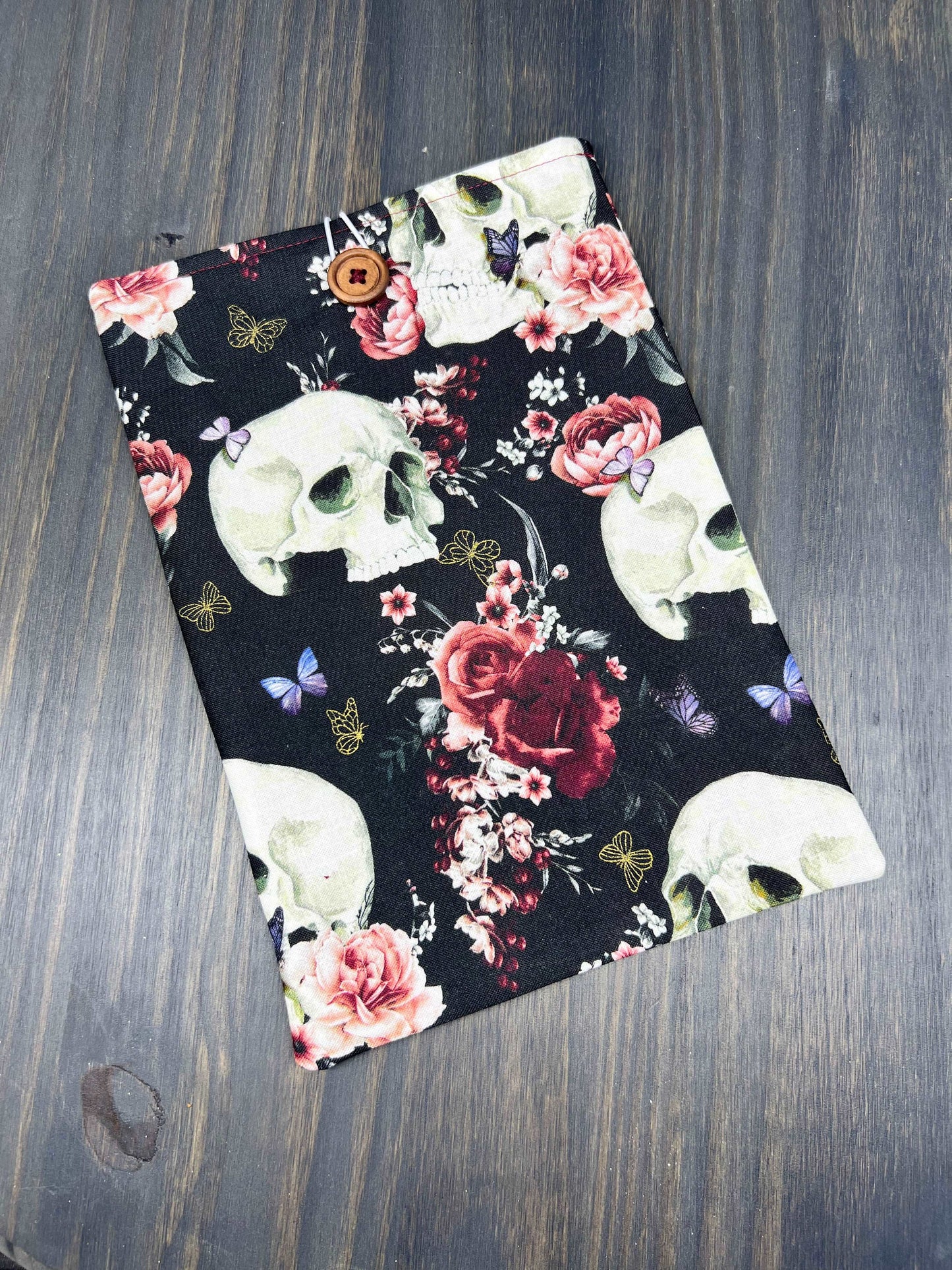 Floral Skulls Book Sleeve -Small