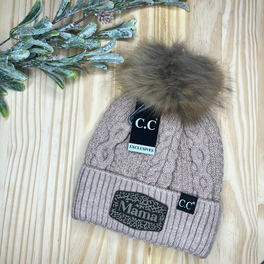 C.C Beanie Black Label - Leopard Print Mama - Rose