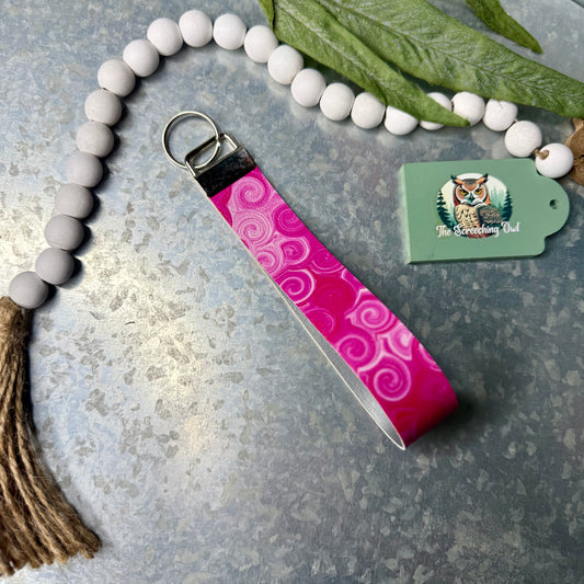 Pink Swirls Key Fob