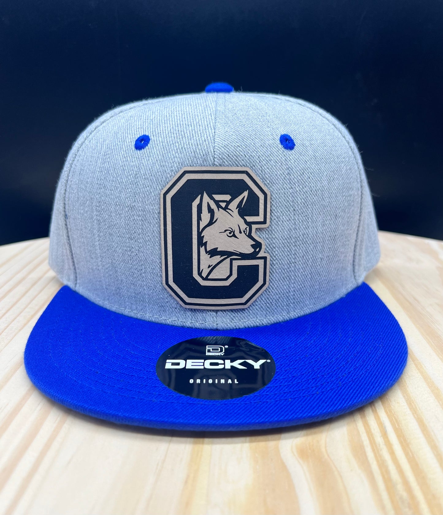 Candor Coyotes - Flat Bill Structured Hat - Heather Gray/Royal Blue