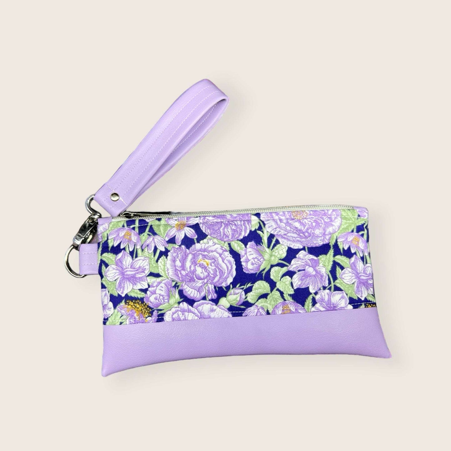 Purple Peony Wristlet Wallet