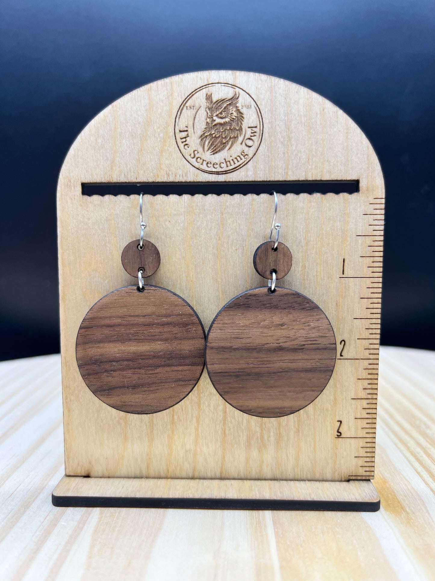 Walnut Disc Earrings