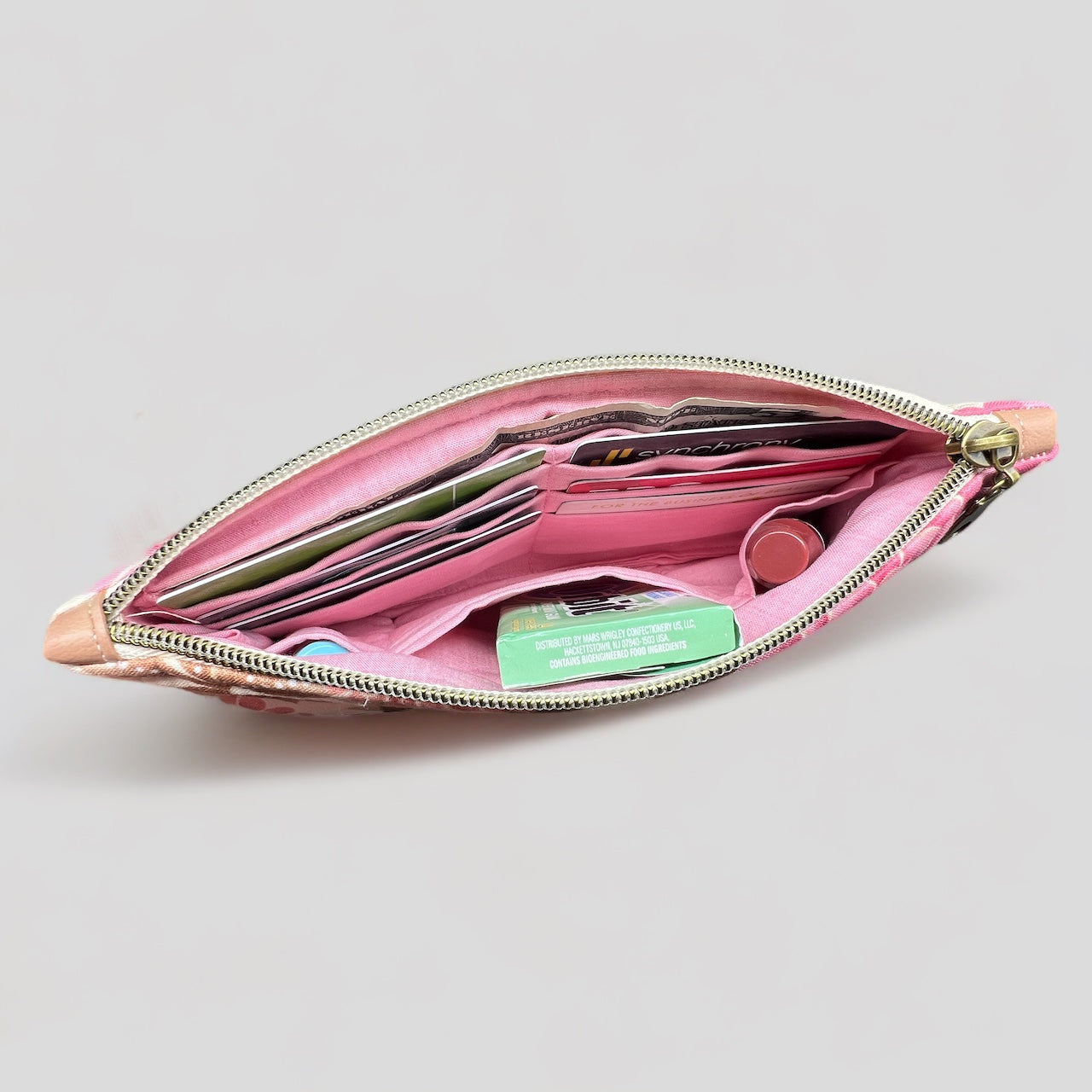 Vintage Pink Floral Wristlet Wallet