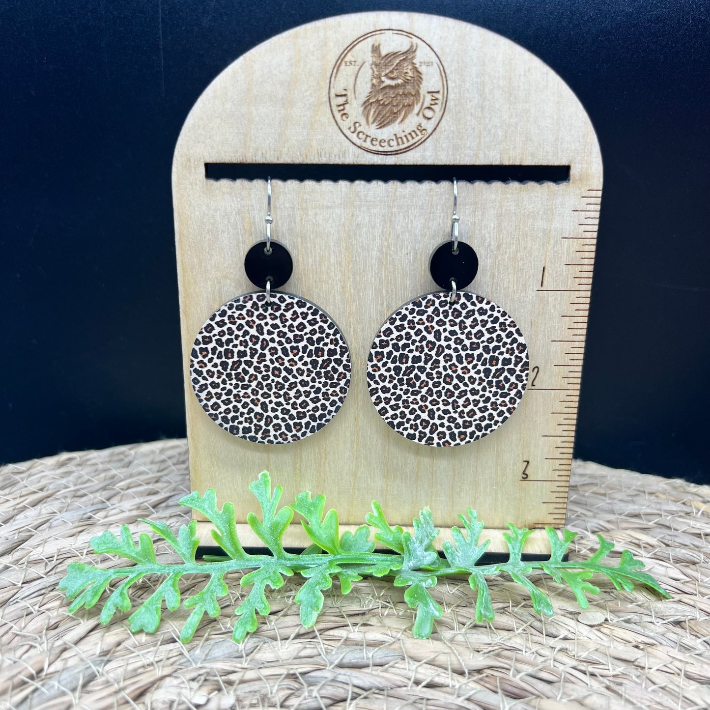 Cheetah Disc Earrings