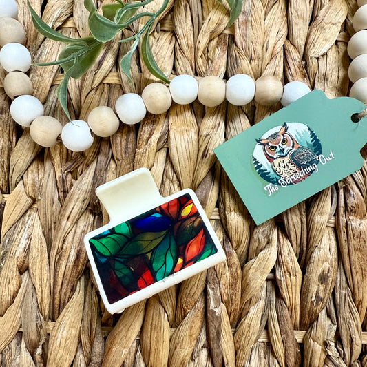 Stained Glass Leaves Claw Clip
