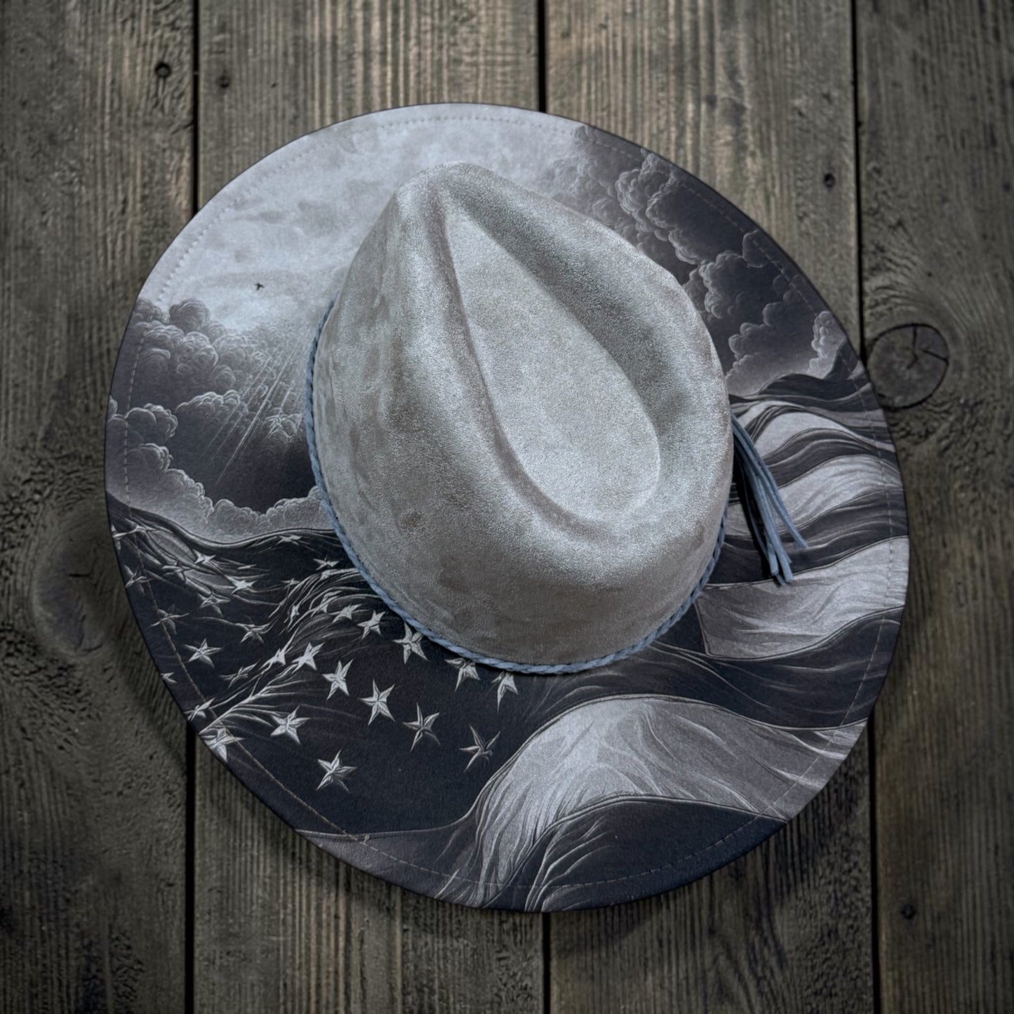 USA Flag in the Sky Wide Brim Hat
