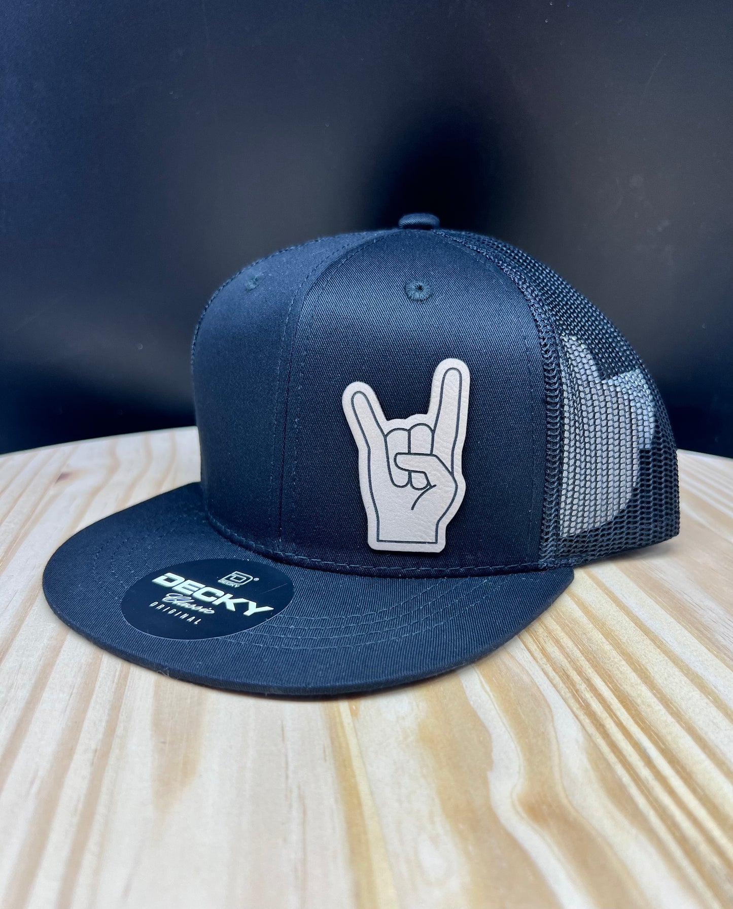 Rock On - YOUTH Flat Bill Trucker Hat - Black