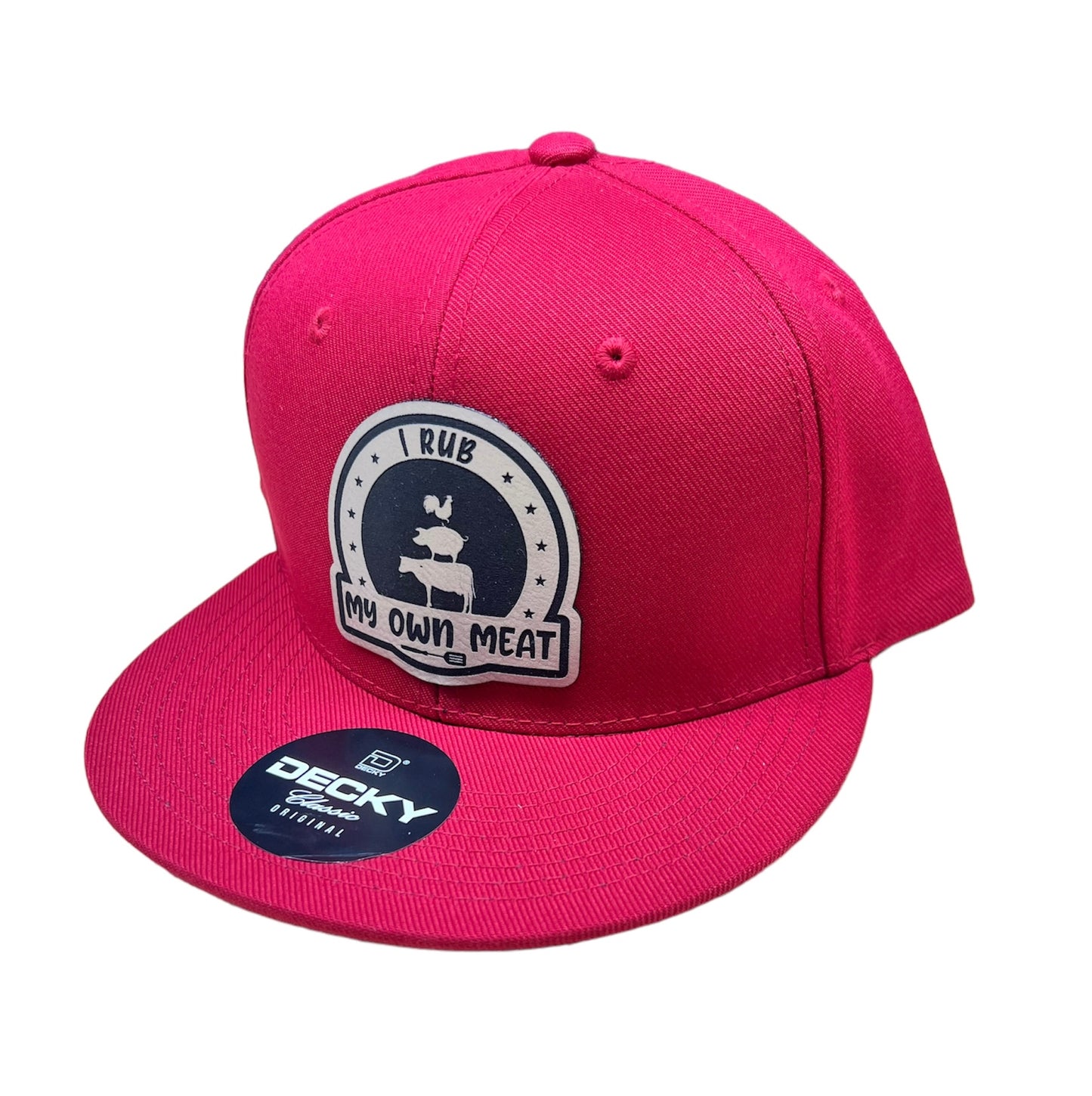 Rub My Meat - Flat Bill Hat - Cardinal Red