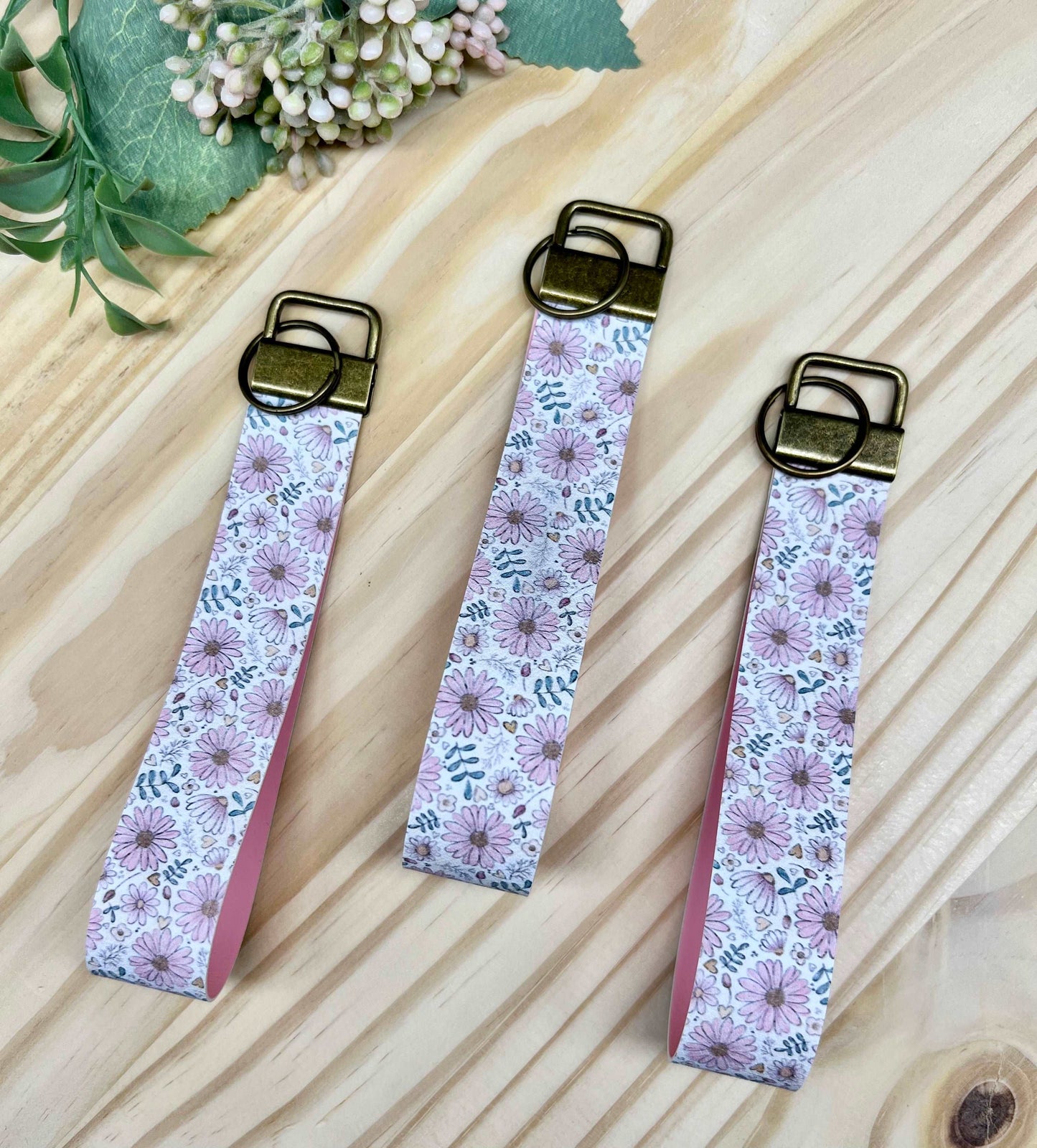 Sketched Floral Key Fob