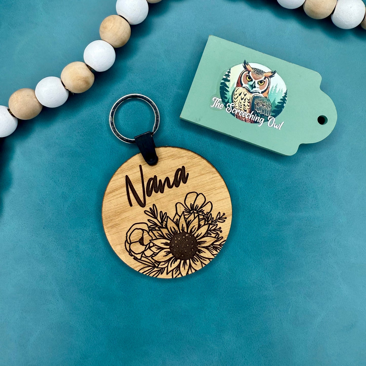 Floral Family Names Keychain