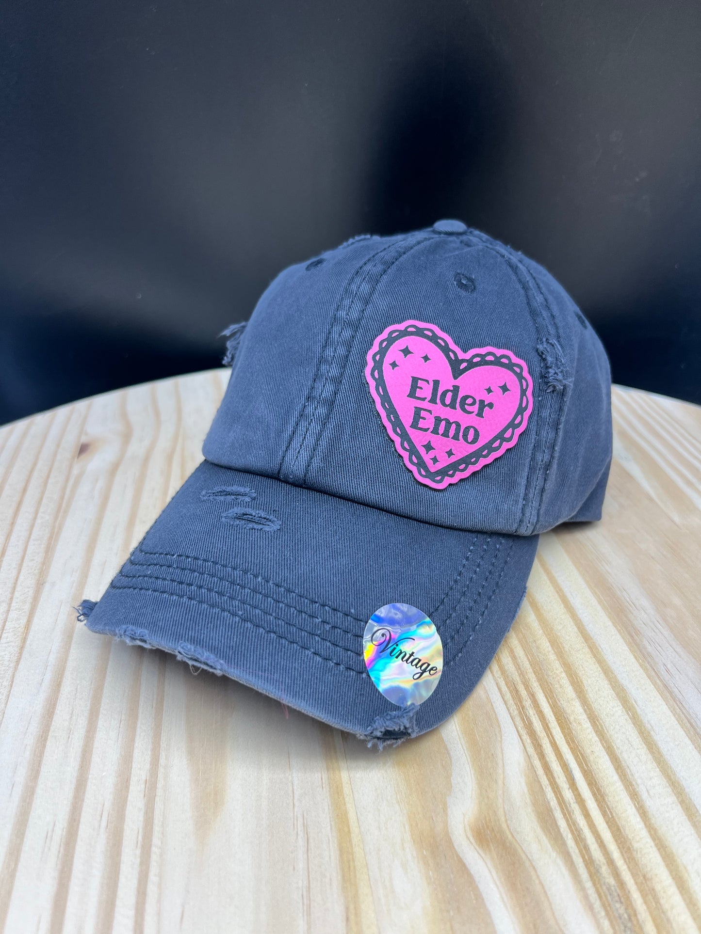 Elder Emo - Ponytail Hat - Distressed Black