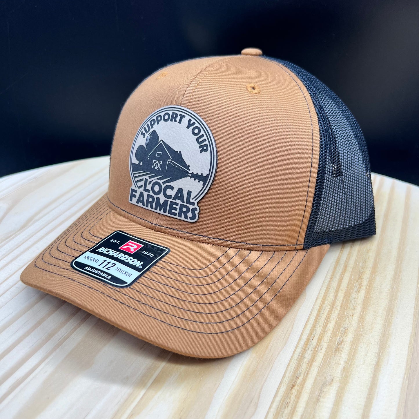Support Your Local Farmers - Structured Bill Trucker Hat - Caramel/Black