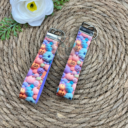 Pastel Pumpkins Key Fob