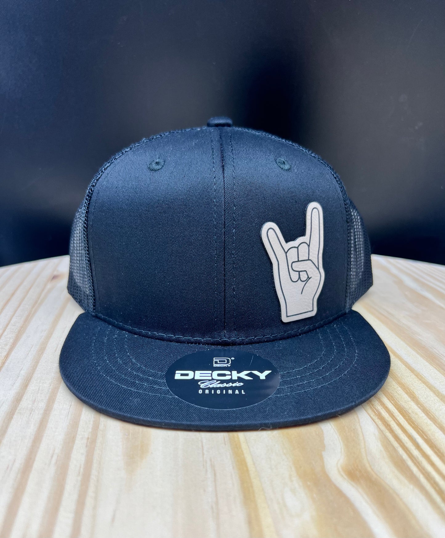 Rock On - YOUTH Flat Bill Trucker Hat - Black