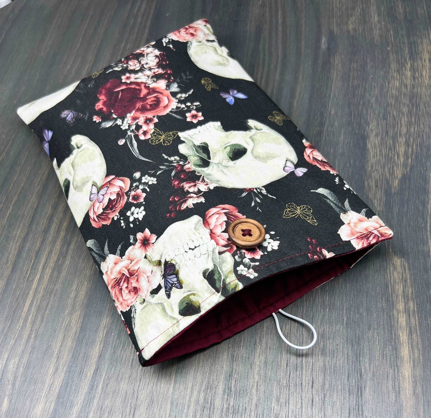 Floral Skulls Book Sleeve -Small