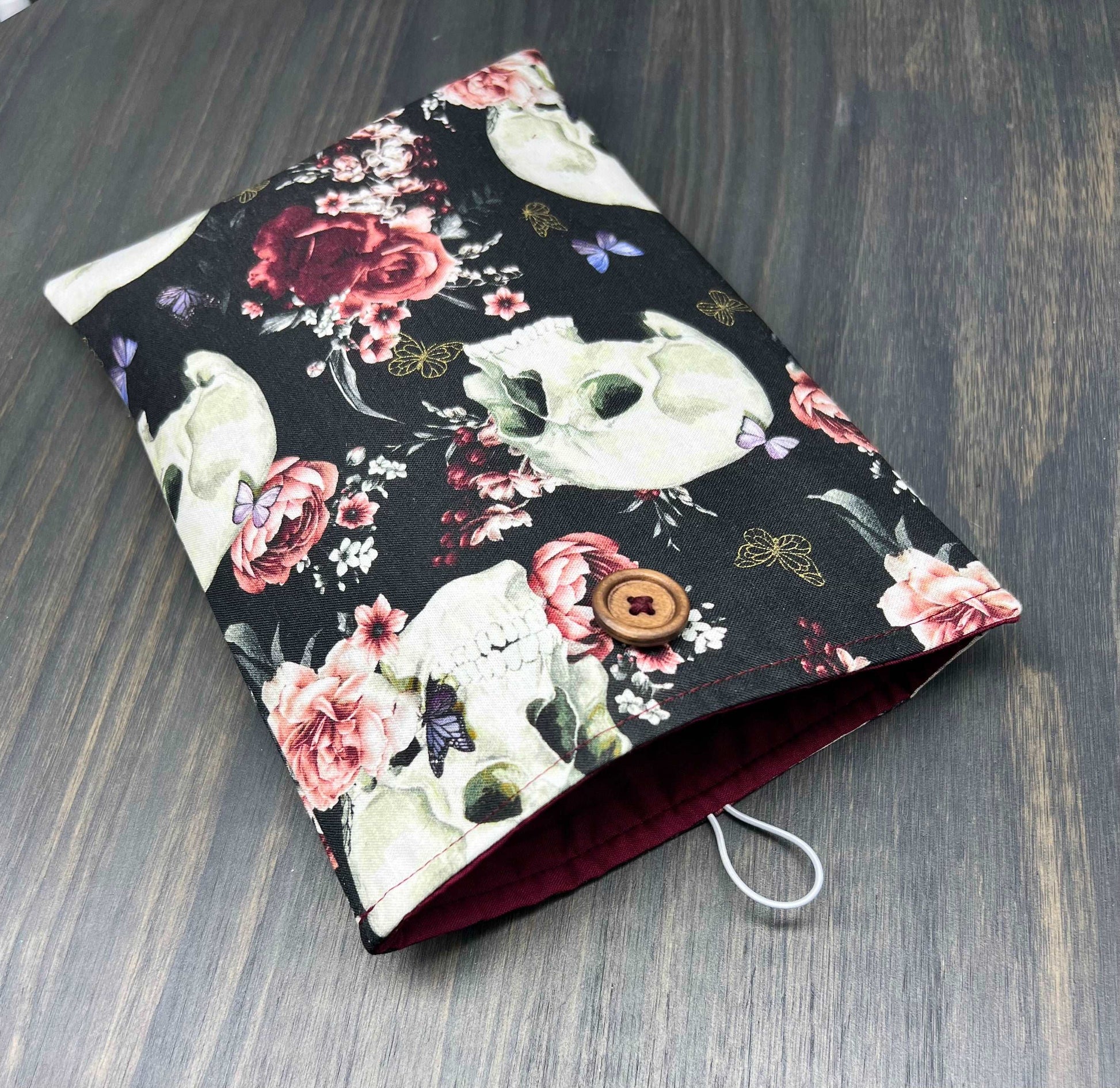 Floral Skulls Book Sleeve -Small