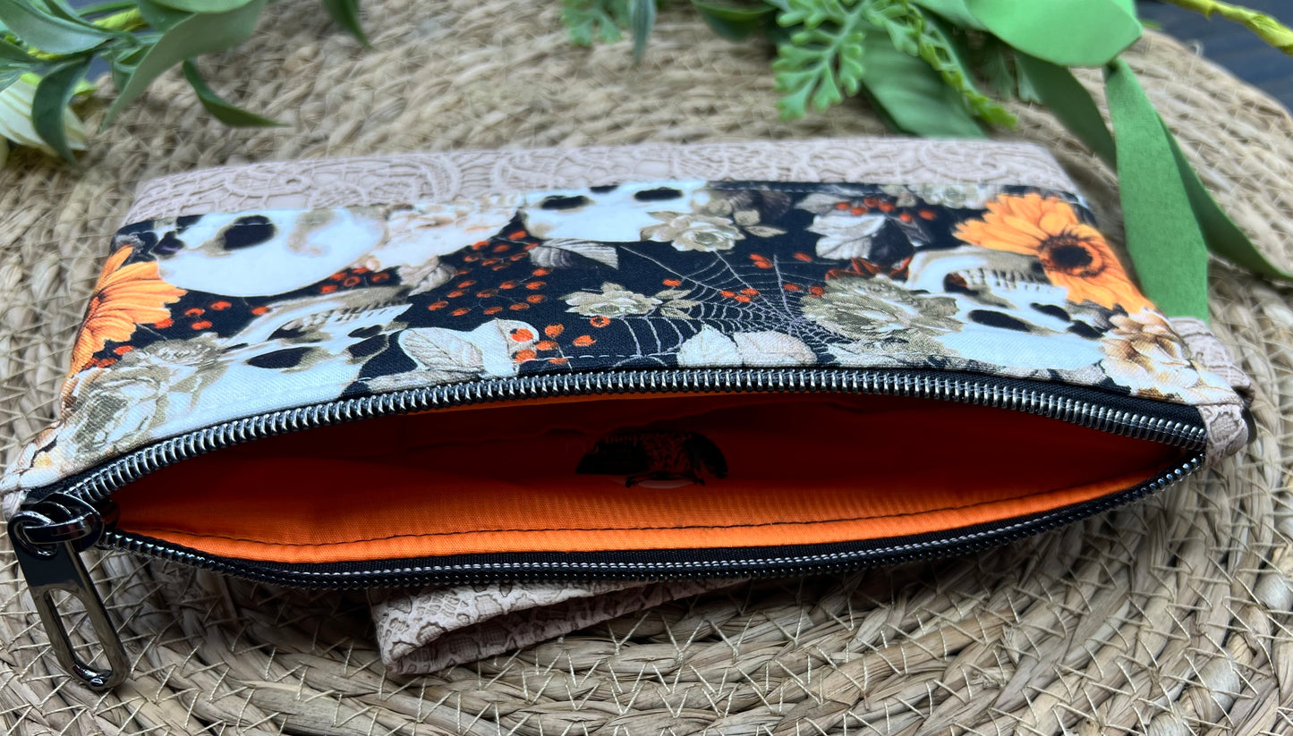 Autumn Skulls Wristlet Wallet