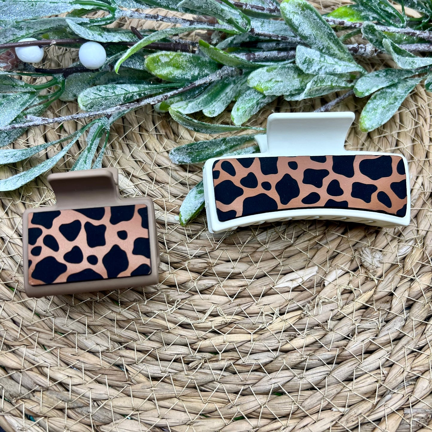 Cow Print Claw Clip