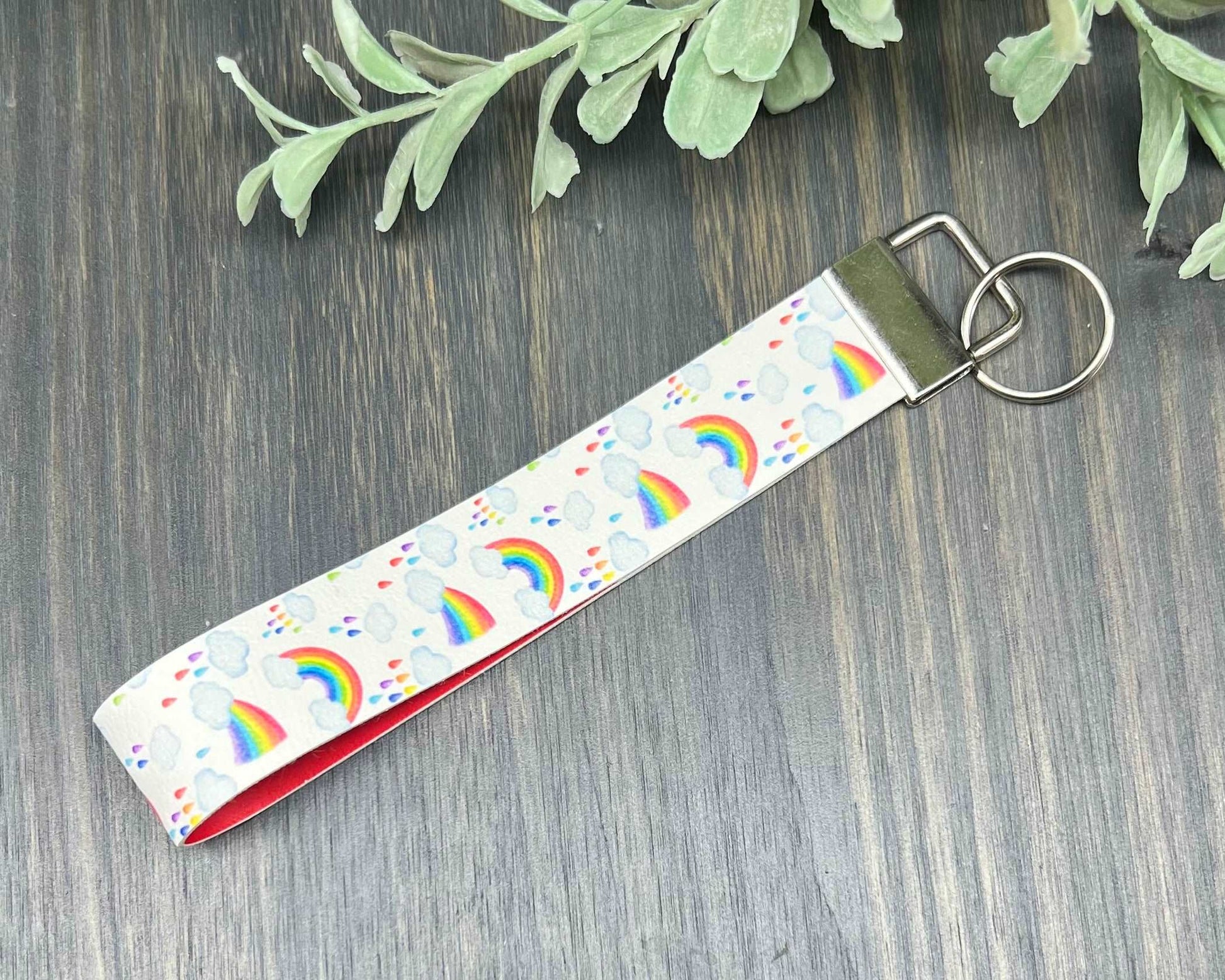 Watercolor Rainbows key fob