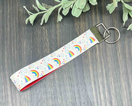 Watercolor Rainbows key fob