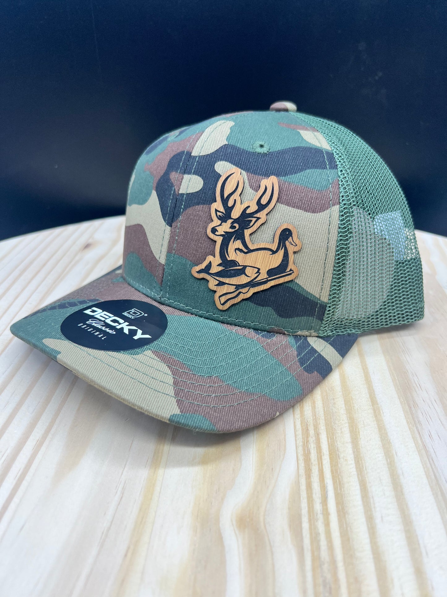 Outdoorsman - Structured Bill Trucker Hat - Camo/Olive Green