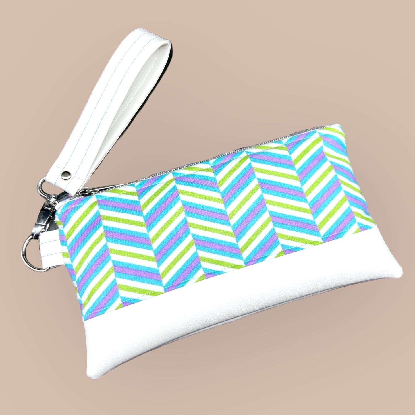Diagonally Blue Wristlet Wallet
