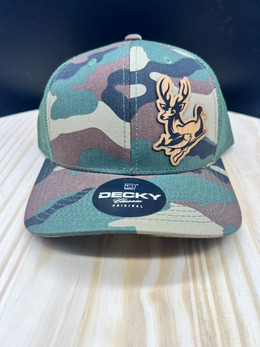 Outdoorsman - Structured Bill Trucker Hat - Camo/Olive Green