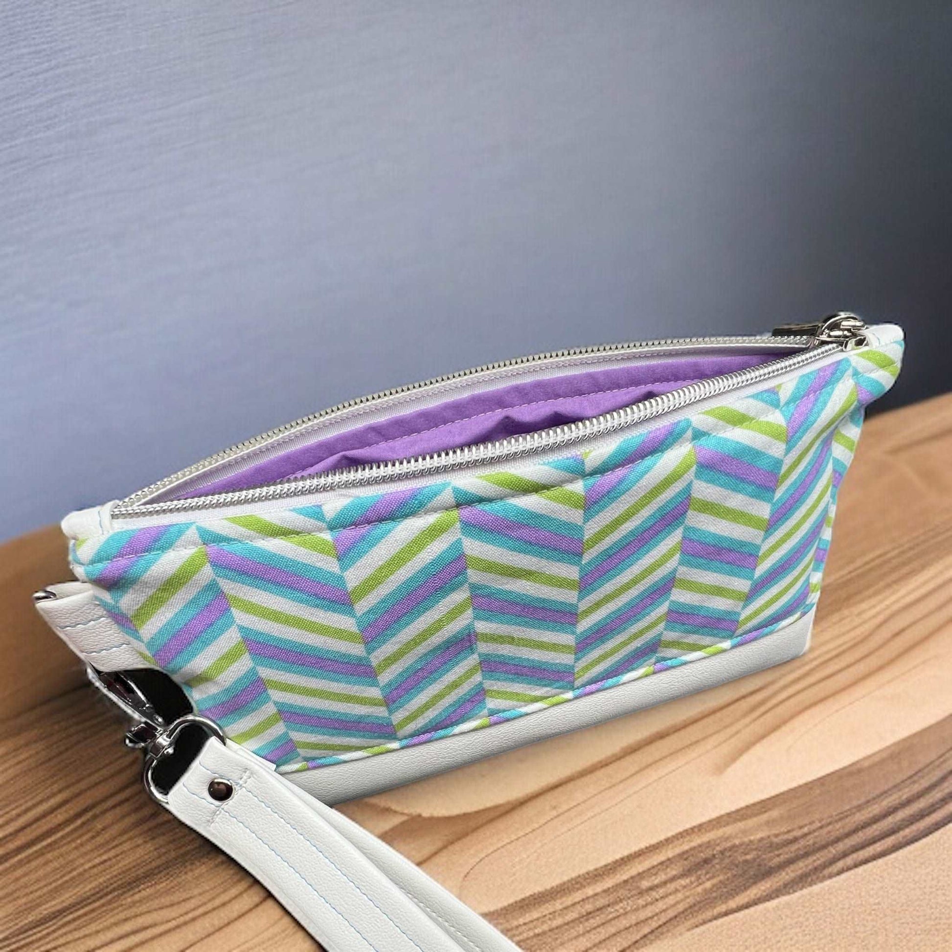 Diagonally Blue Wristlet Wallet