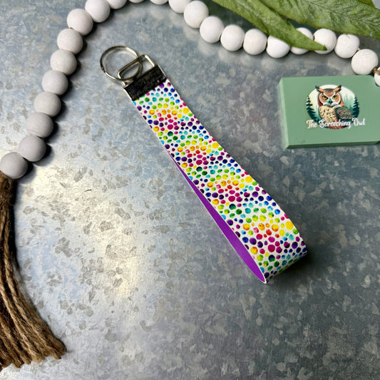 Rainbow Dots Key Fob
