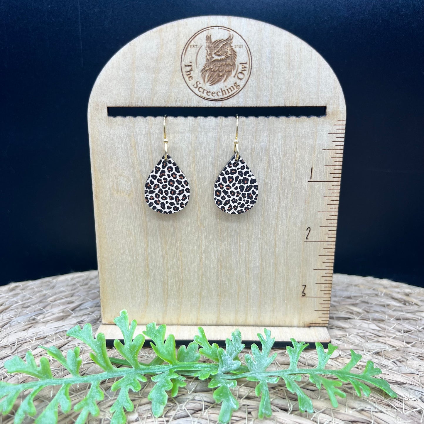 Cheetah Mini Teardrop Earrings