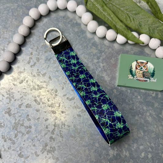 Blue & Green Floral Key Fob