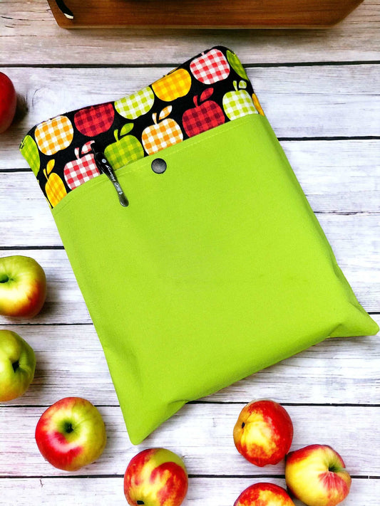 Plaid Apples Book Sleeve - Large