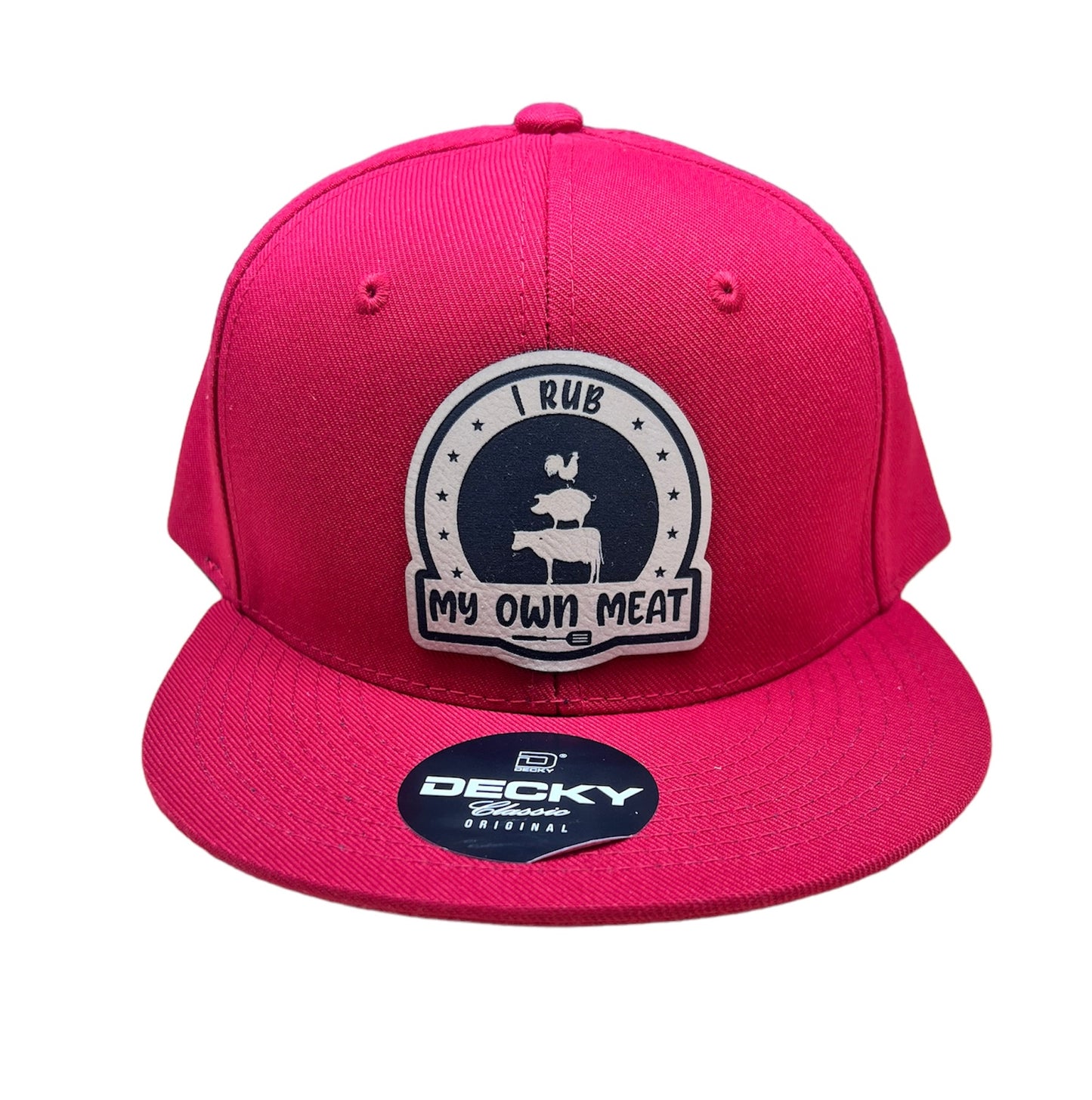 Rub My Meat - Flat Bill Hat - Cardinal Red