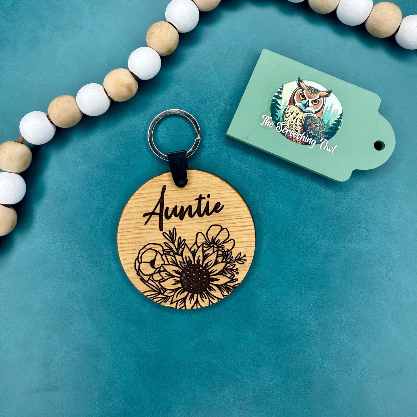 Floral Family Names Keychain