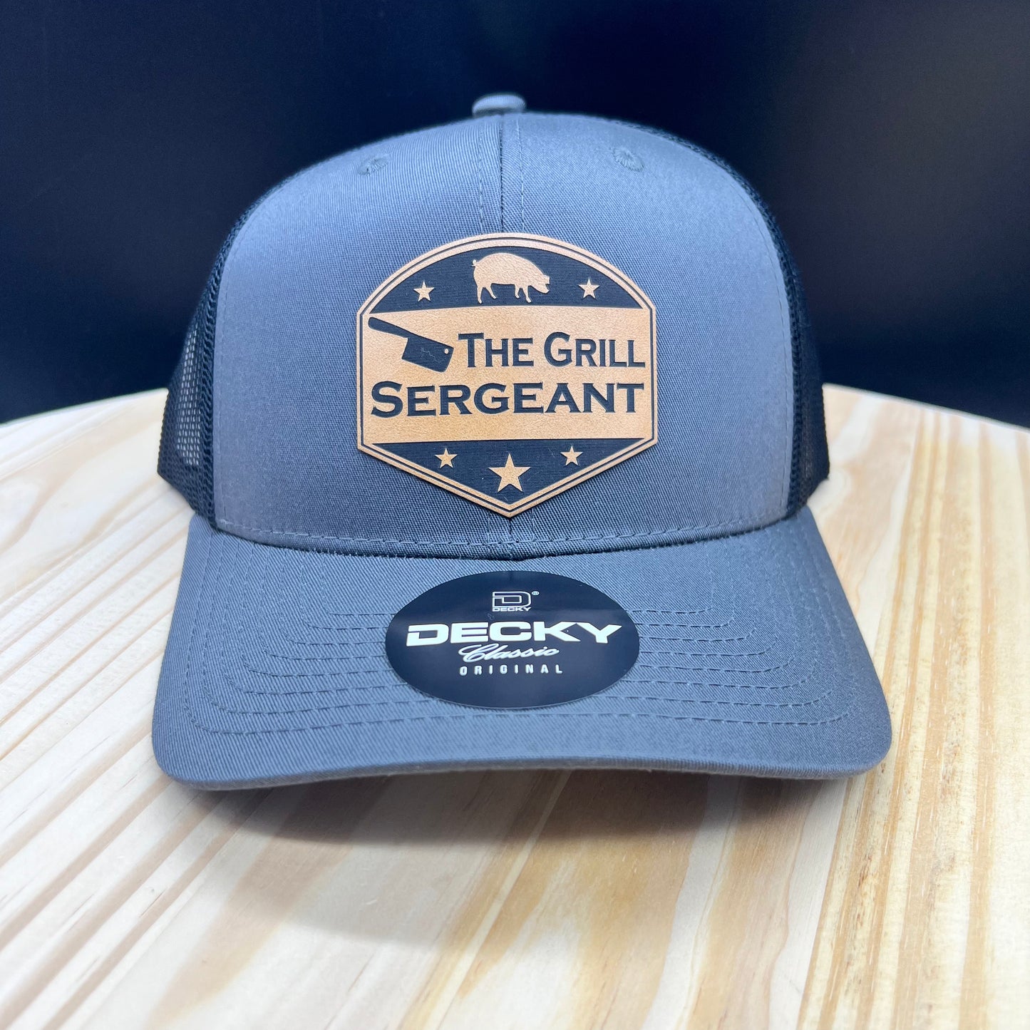 Grill Sergeant - Structured Bill Trucker Hat - Charcoal/Black