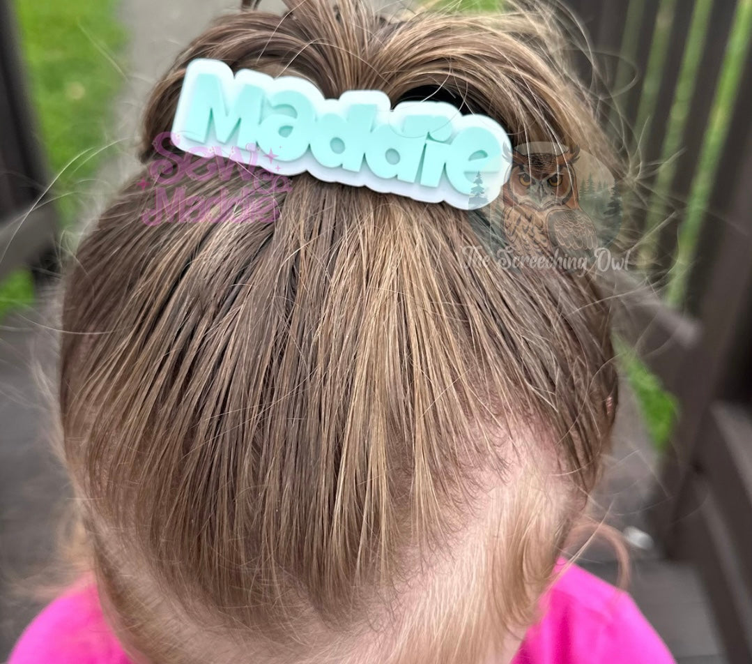 Custom Name Acrylic Hair Clips