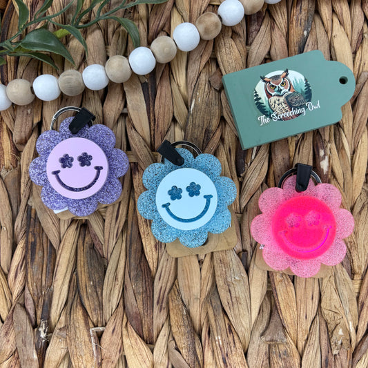 Smiley Flower Keychain